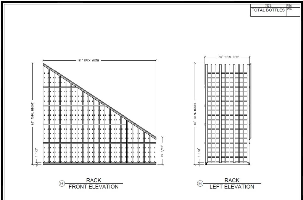 drawing plan wine cellar construction | Los Angeles Custom Wine Cellars